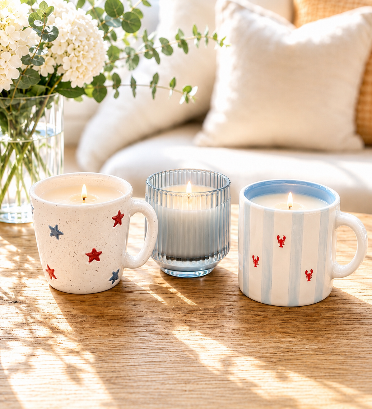 Coastal Blue Tumbler w/ wood lid | Grapefruit Spritz