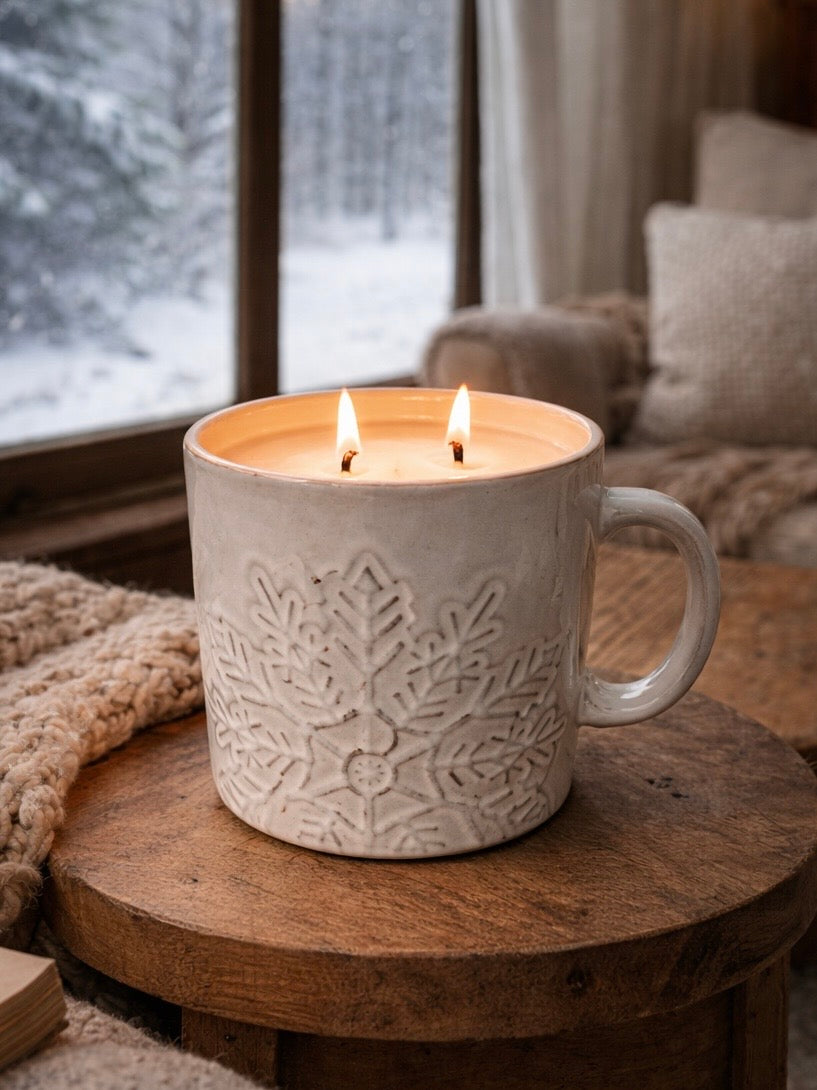 Snowflake Mug Candle (2-wick) | vanilla cashmere