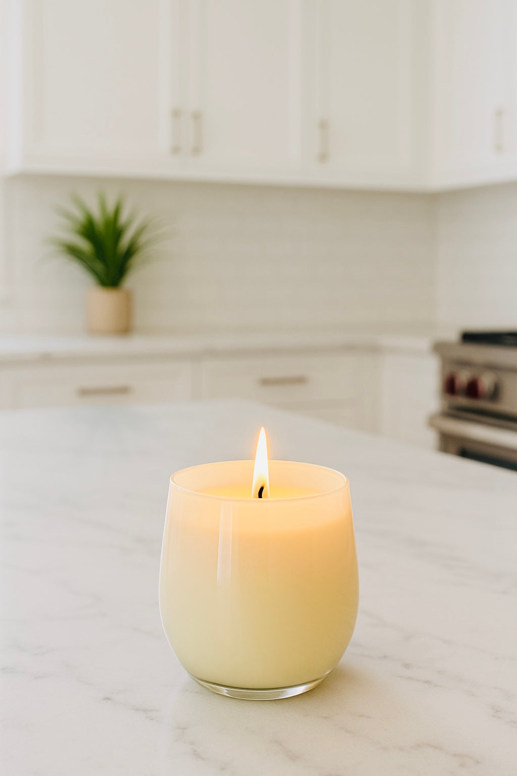 Iridescent Pearl White Stemless Candle | spun sugar, raspberry & vanilla musk