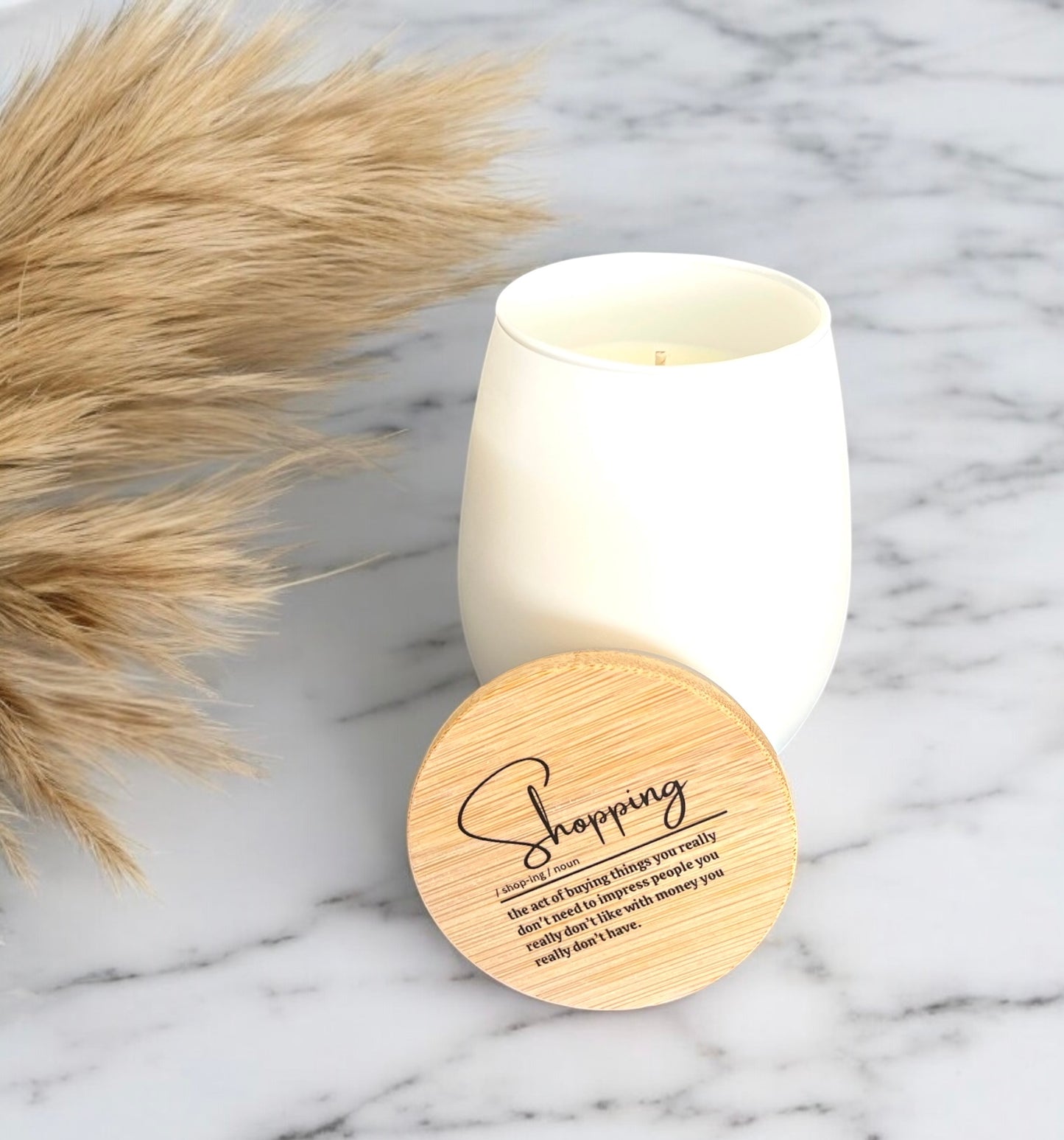 Shopping Matte White Stemless Candle