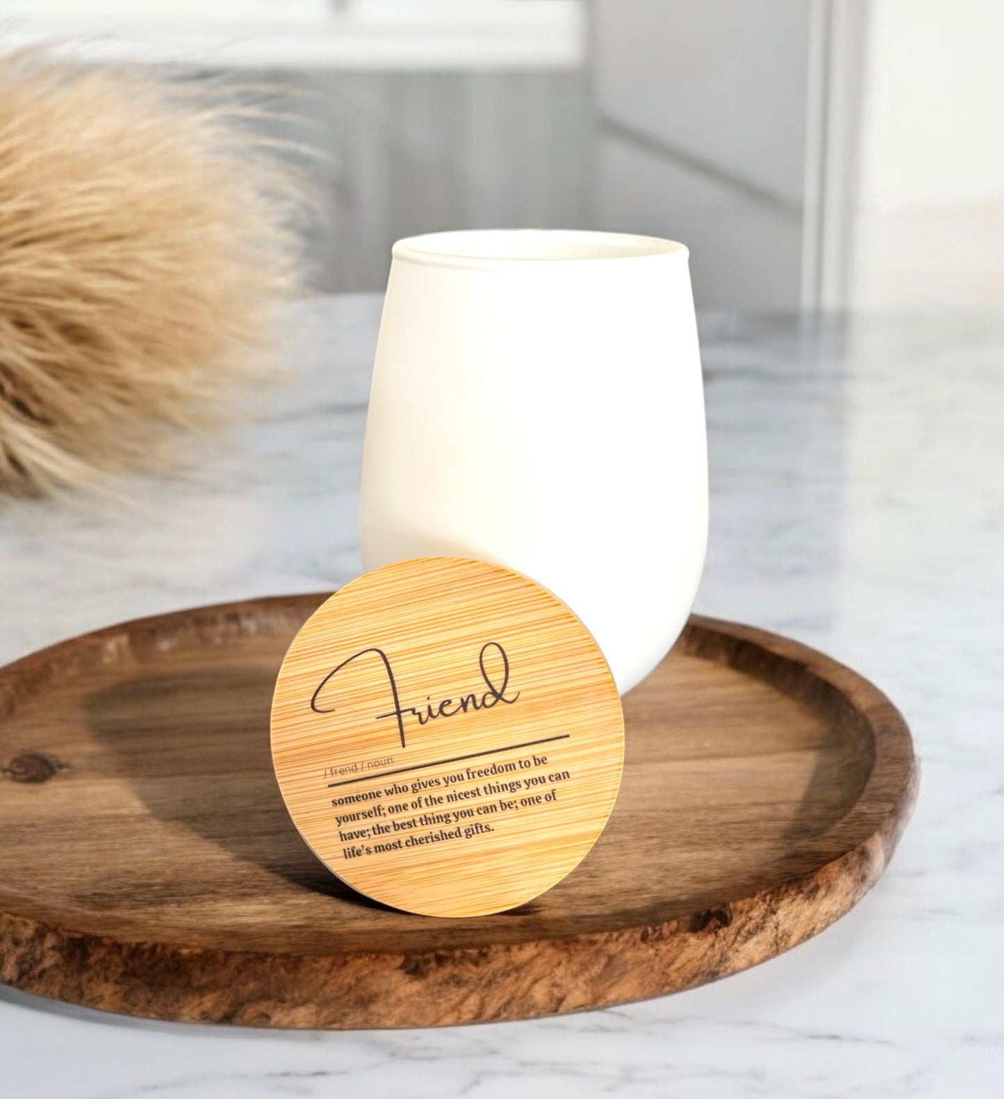 Friend Matte White Stemless Candle