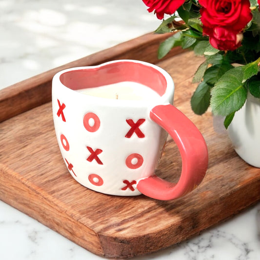 XO Heart Shaped Mug Candle