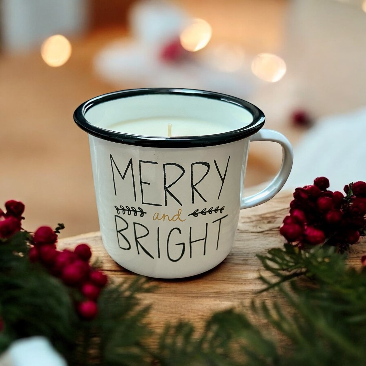 Merry & Bright Tin Mug Candle