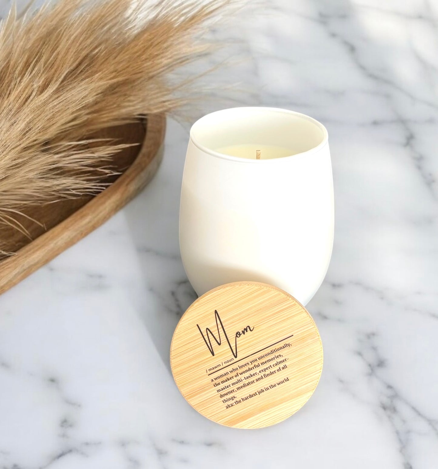 Mom Matte White Stemless Candle