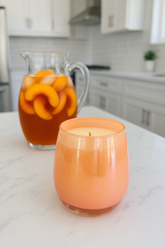 Iridescent Peach Stemless Candle | peach tea