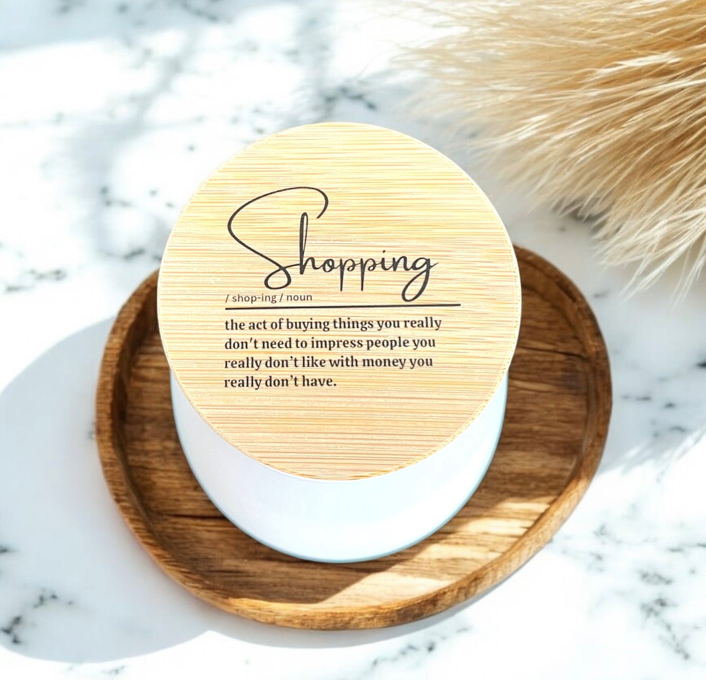 Shopping Matte White Stemless Candle
