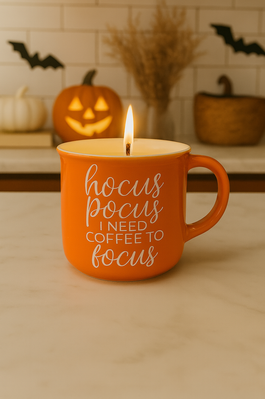 Hocus Pocus Mug Candle | pumpkin latte