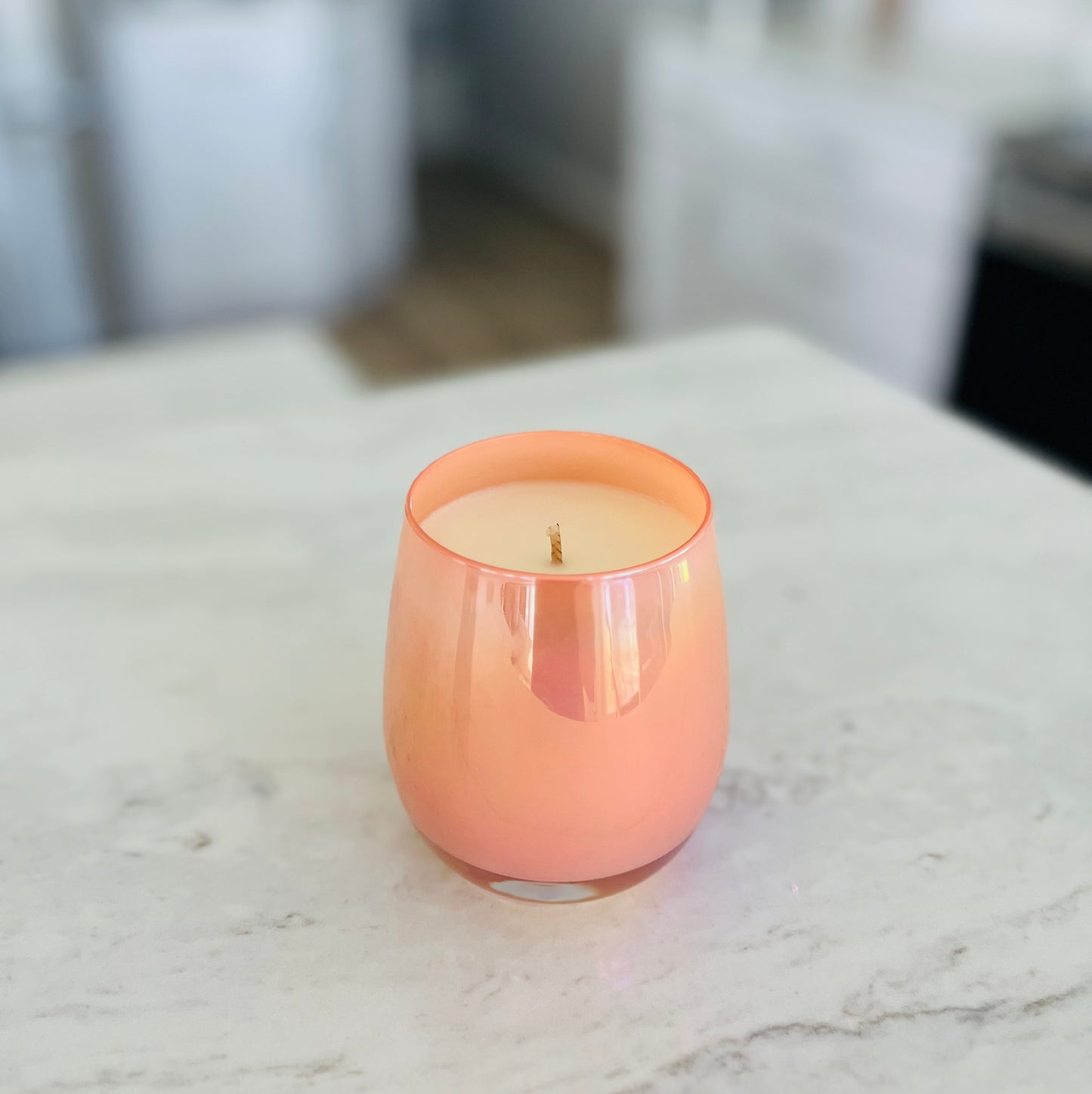 Iridescent Peach Stemless Candle | peach tea
