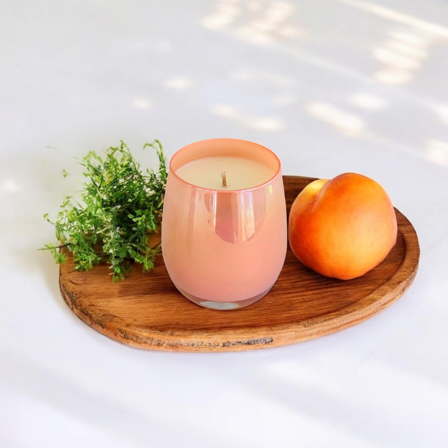 Iridescent Peach Stemless Candle | peach tea