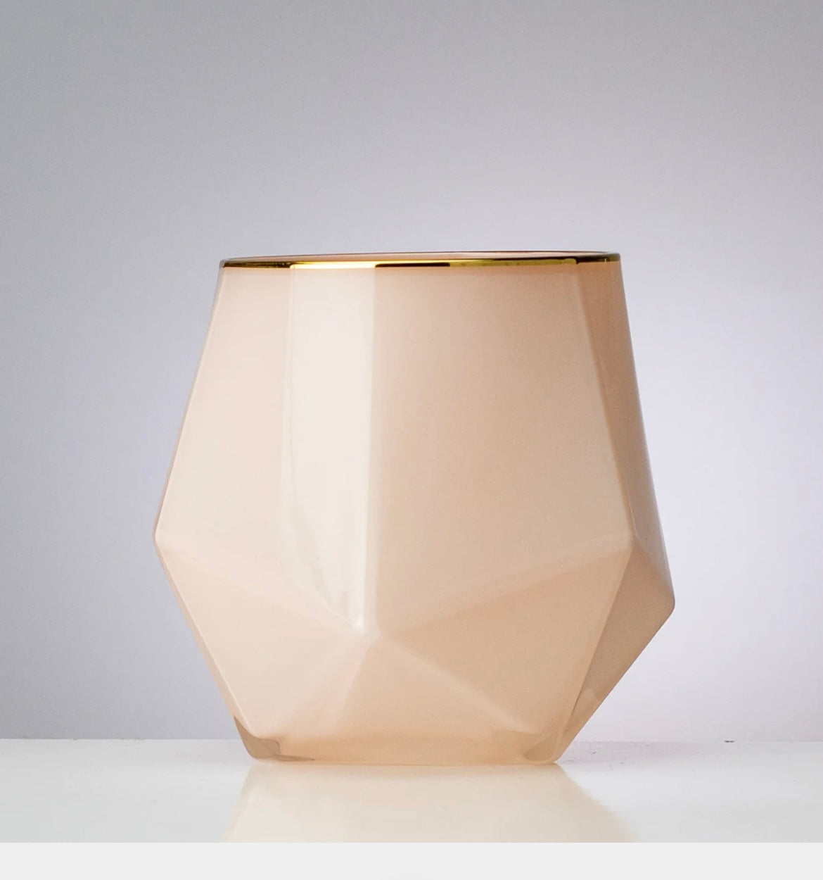 Luxe Shell + Gold Trim Stemless Candle | cocoa butter & cashmere