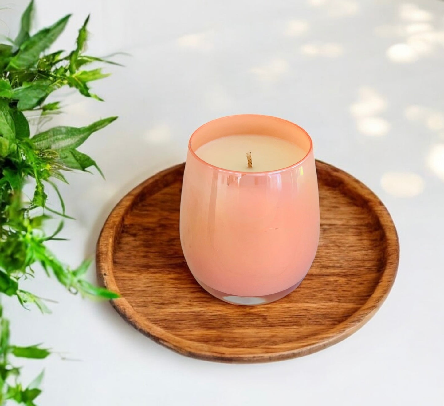 Iridescent Peach Stemless Candle | peach tea