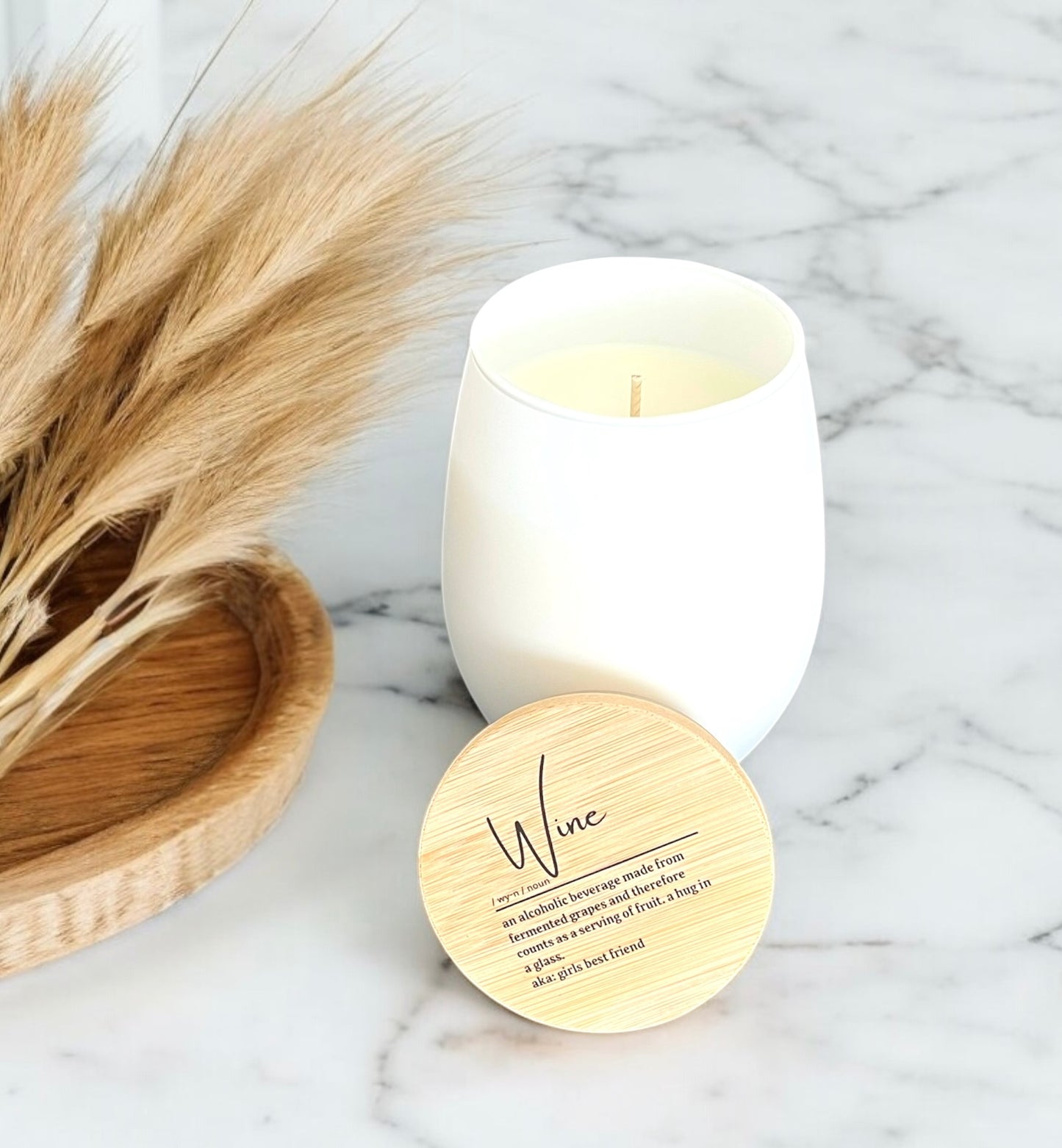 Wine Matte White Stemless Candle