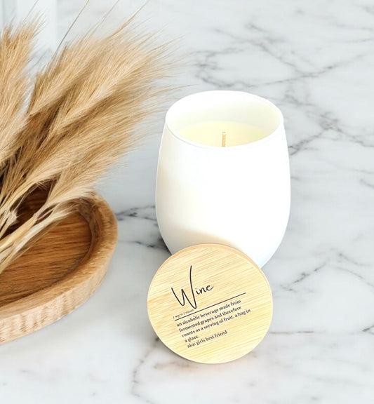 Wine Matte White Stemless Candle