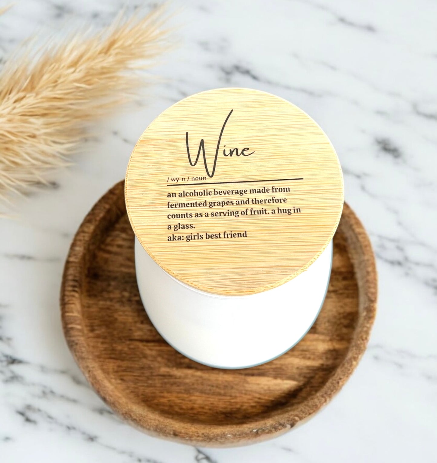 Wine Matte White Stemless Candle