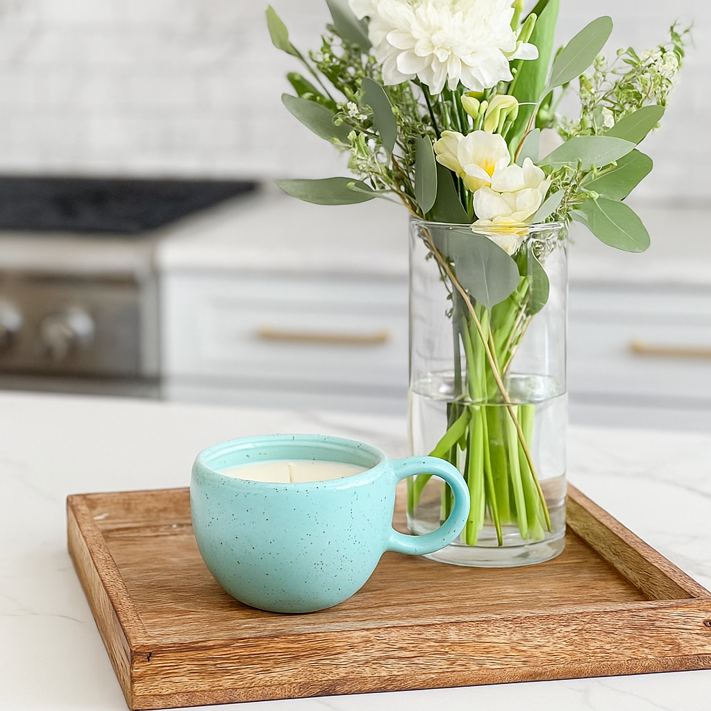 Speckled Turquoise Mug Candle