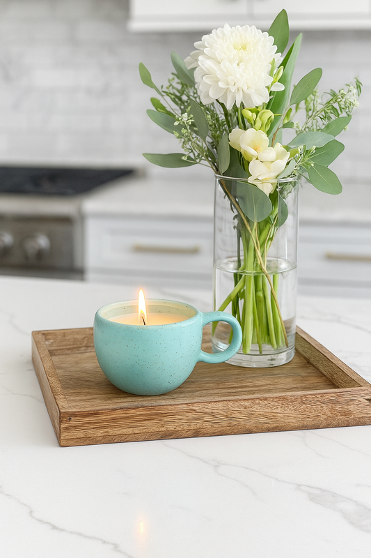 Speckled Turquoise Mug Candle