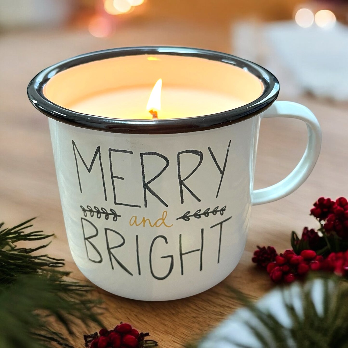 Merry & Bright Tin Mug Candle